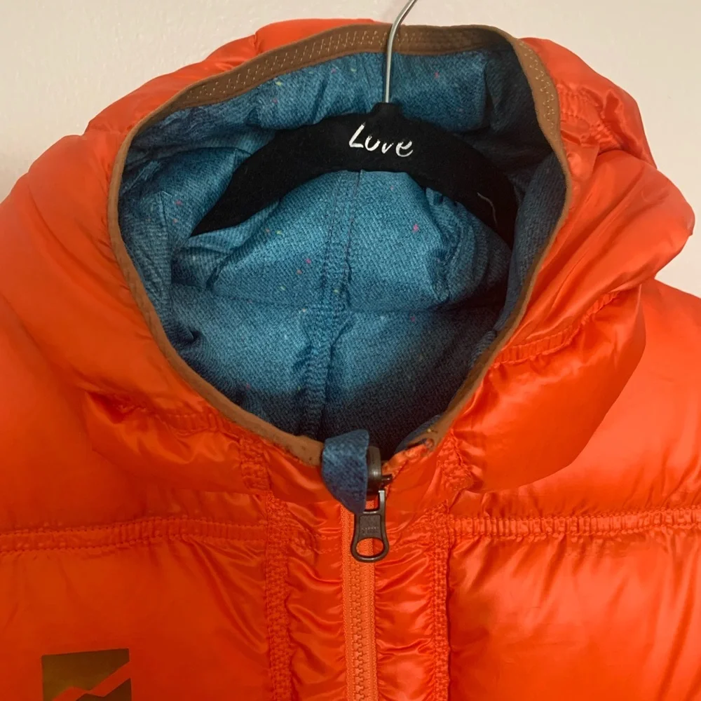 Mountain Force hooded reversible nylon quilted ski jacket orange/blue sz 38/Med - Picture 3 of 14